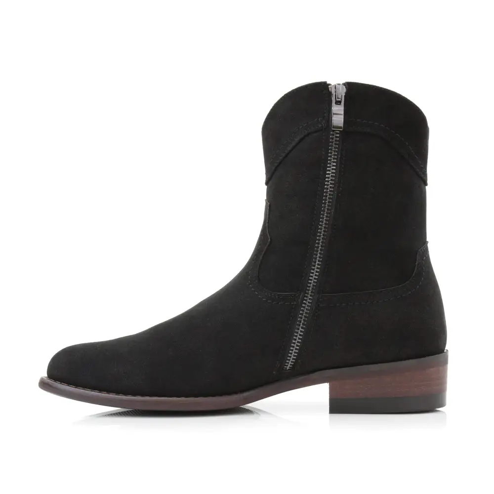 Faux-Suede Suede Faux-Leather Western Boots