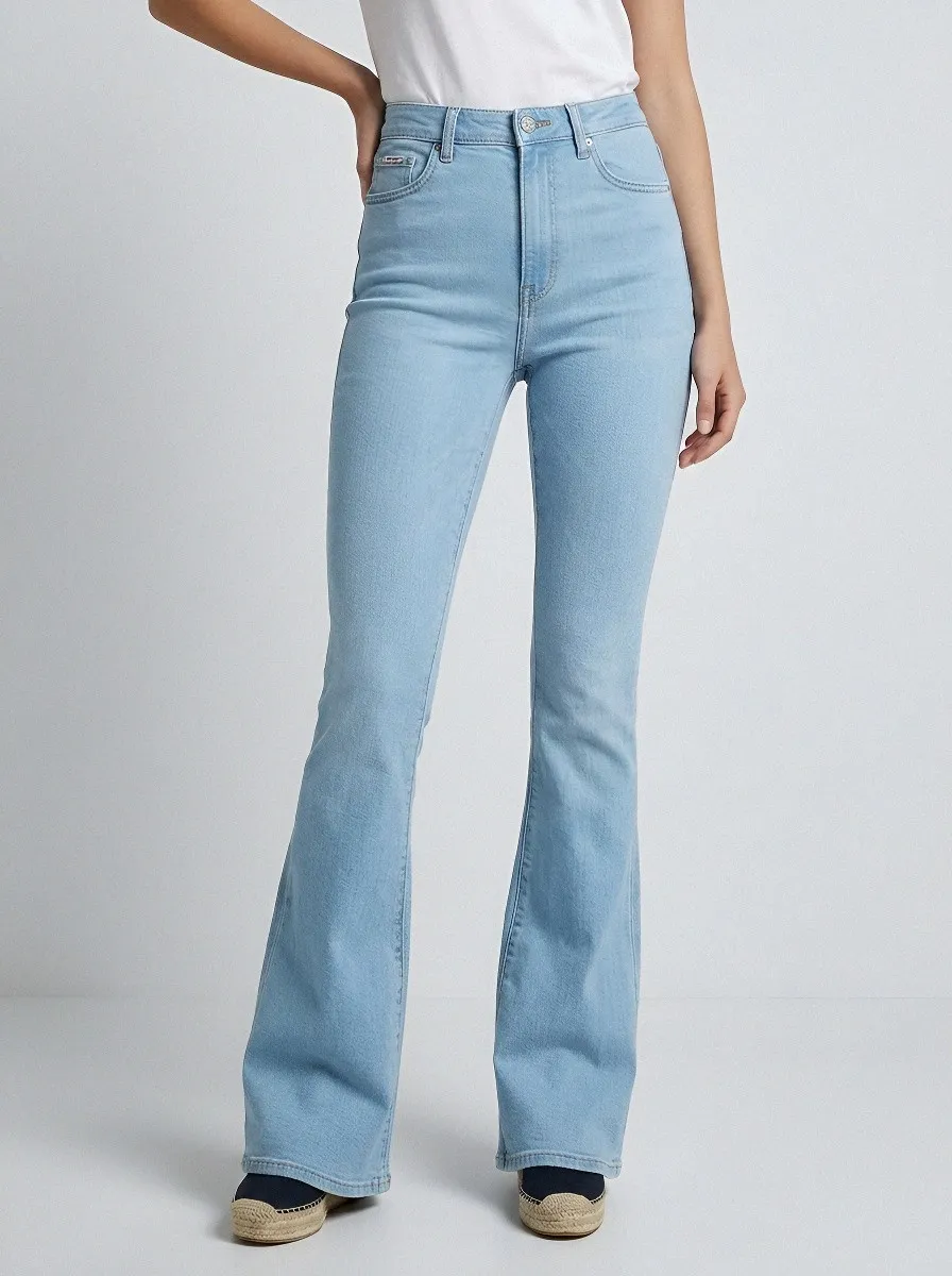 Classic Everyday Women's High-Waist Stretch Flare Jeans