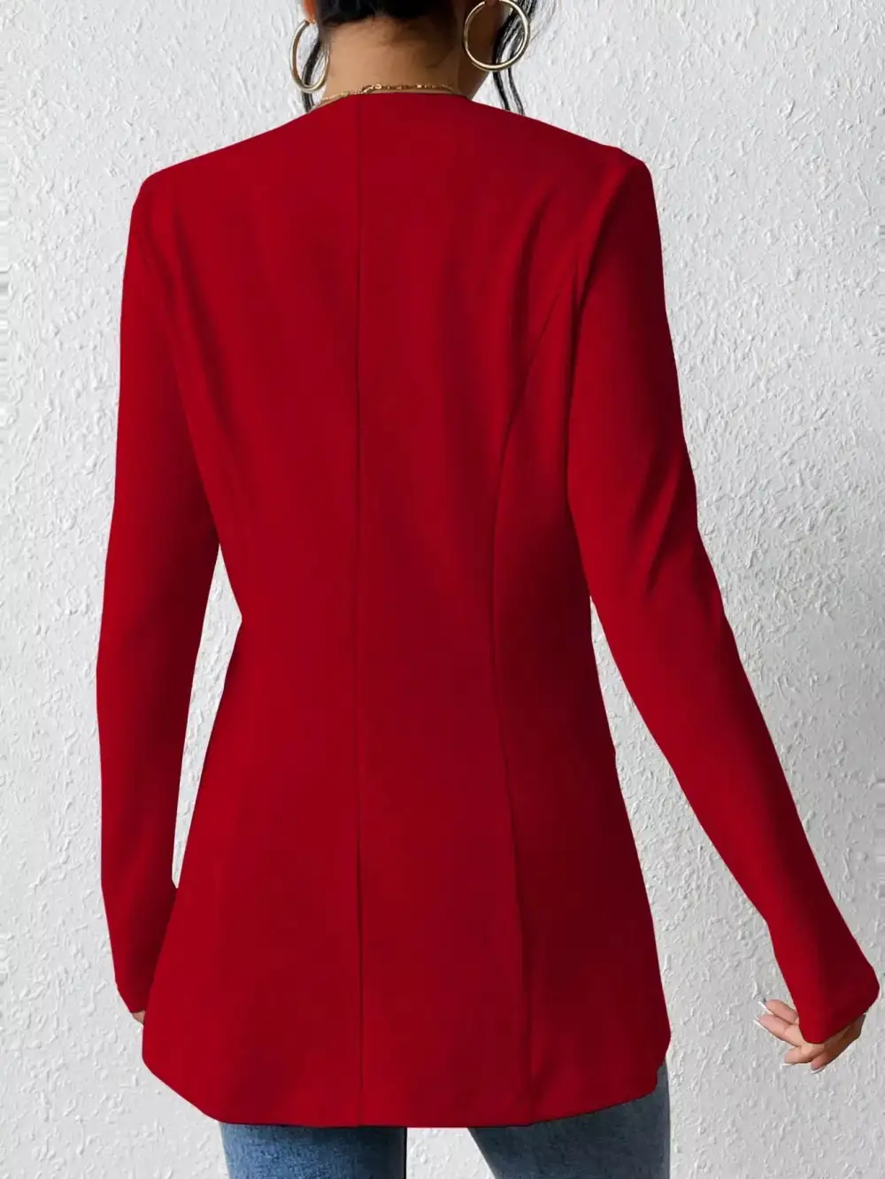 One Button Long Sleeve Blazer Easy Layering Piece