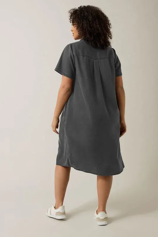 Black Lyocell Denim Dress