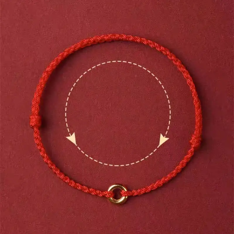 Small Buckle Braided String Adjustable Connection Bracelet Anklet