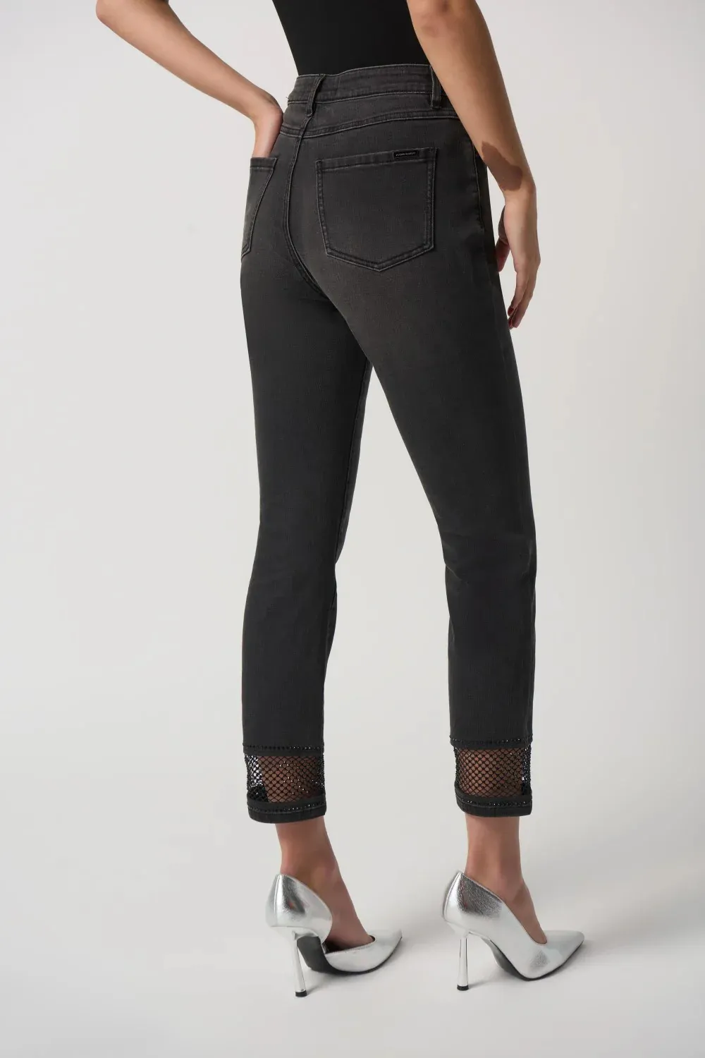 Black Distressed Ankle Jeans
