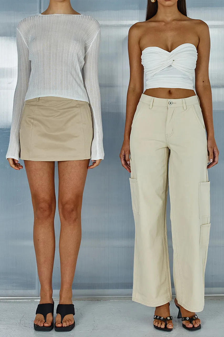 Sheer Panel Long Sleeve Cropped Top