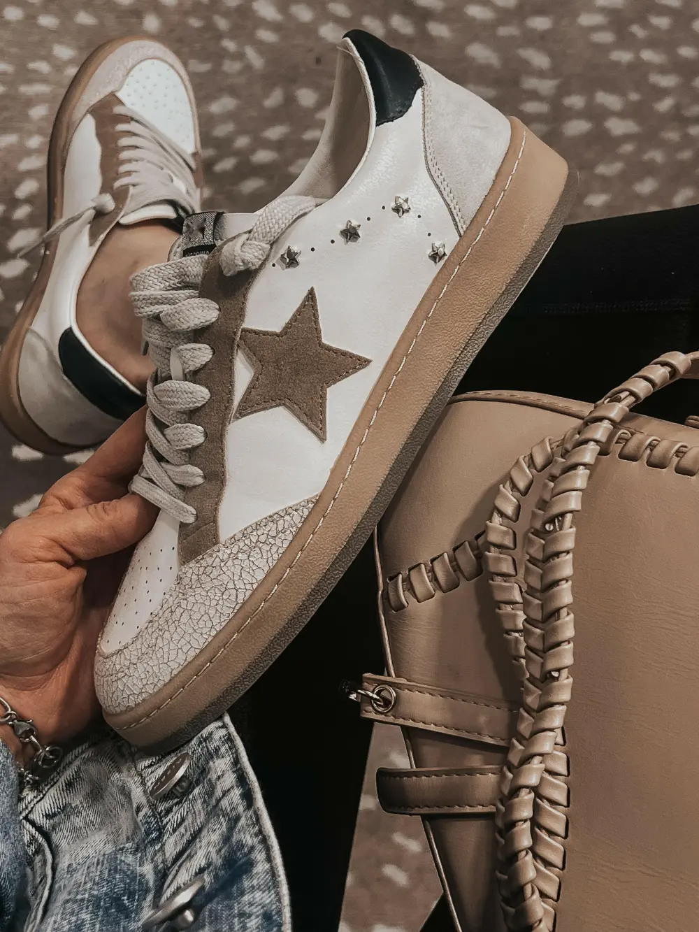 Suede Star Detail Sneakers