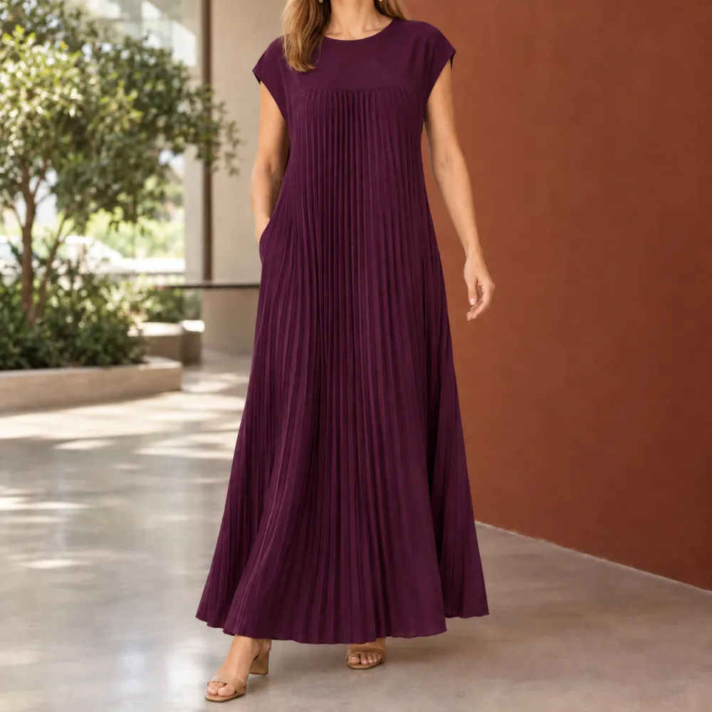 Polished Refined Women's Pleated Maxi Dress