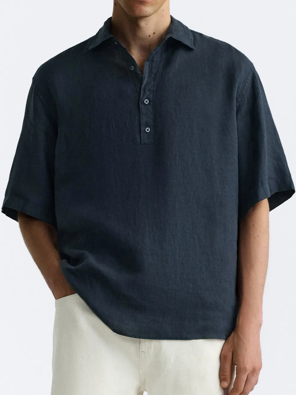 Relaxed Short Sleeve Button Front Shirt