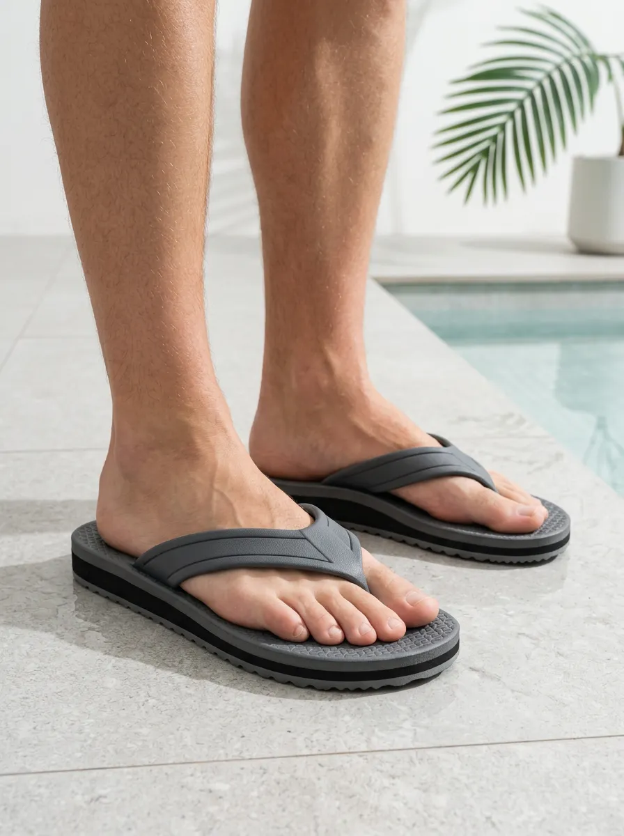 Men's Easygoing Casual Solid Patterned Comfort Strap Flip Flops