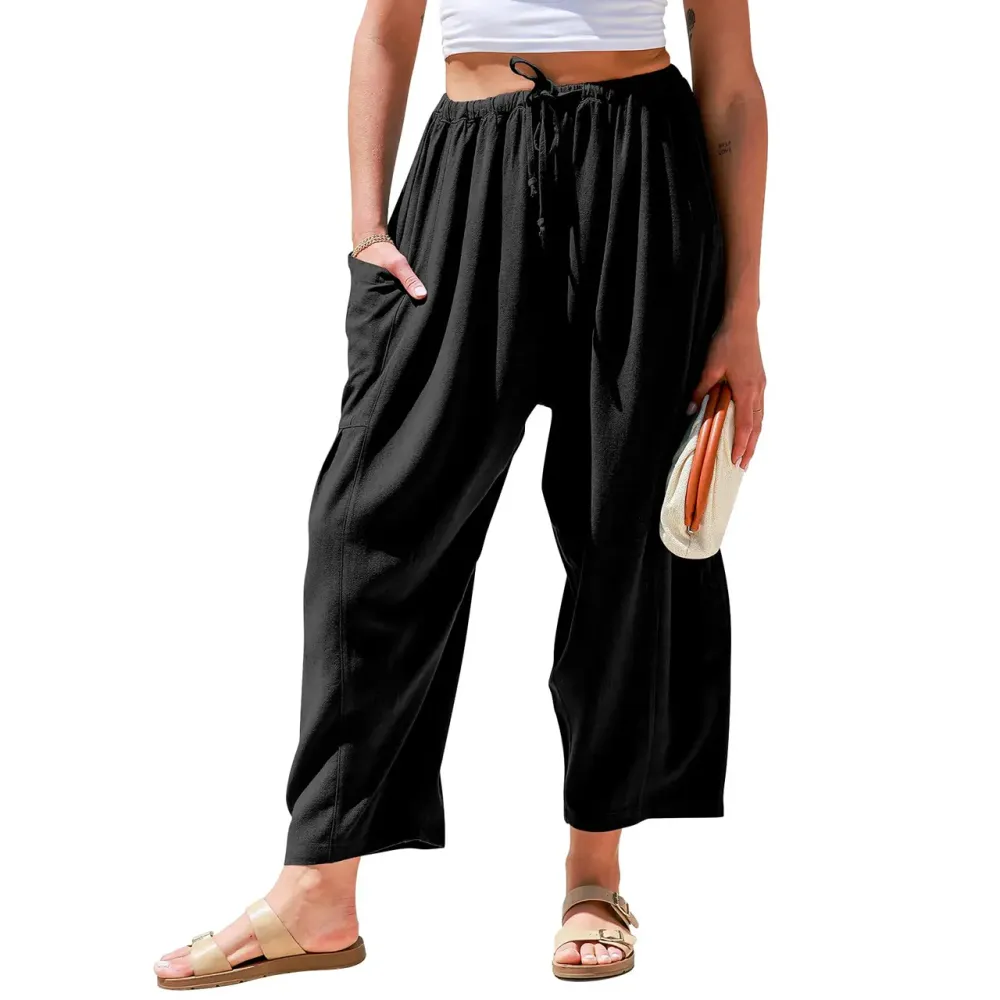 Women’s Linen Blend Wide Leg Pants