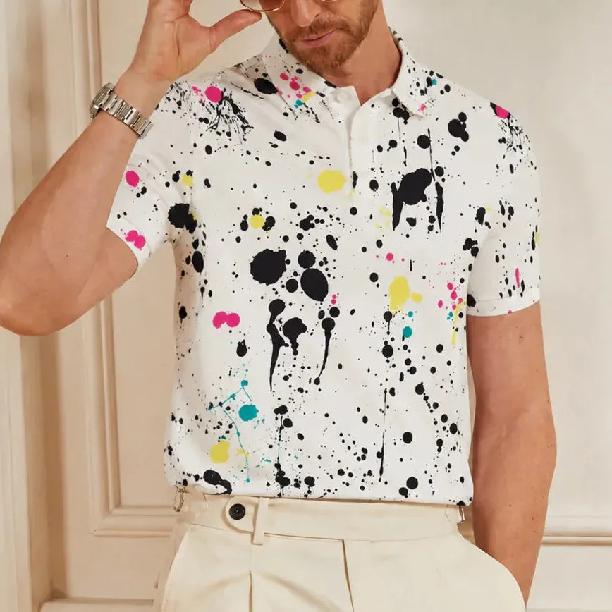 Refined Sport Short Sleeve Button Up Polo Shirt