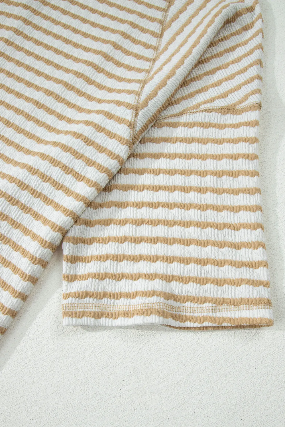 Apricot Stripe Plus Size Textured Top