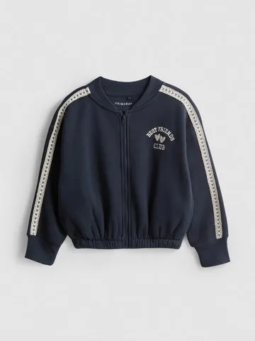 1-9yrs | Cotton Rich Lace Trim Zip-Up Sweatshirt