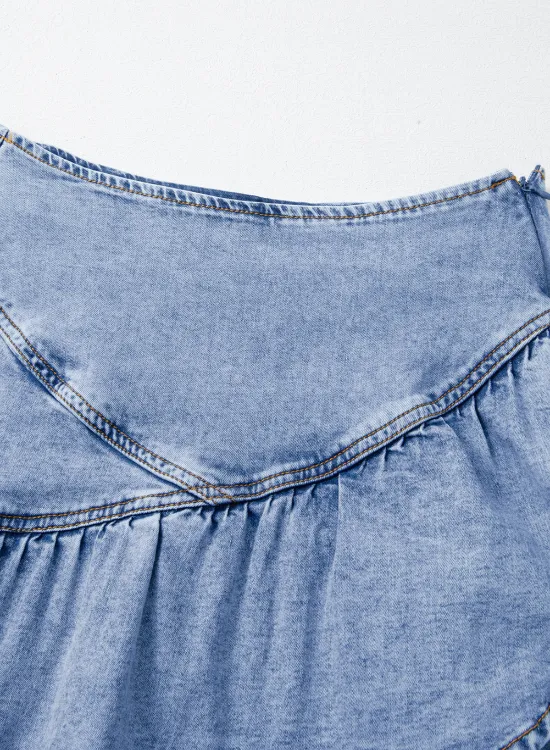 Everyday Ruffle Denim Mini Skirt