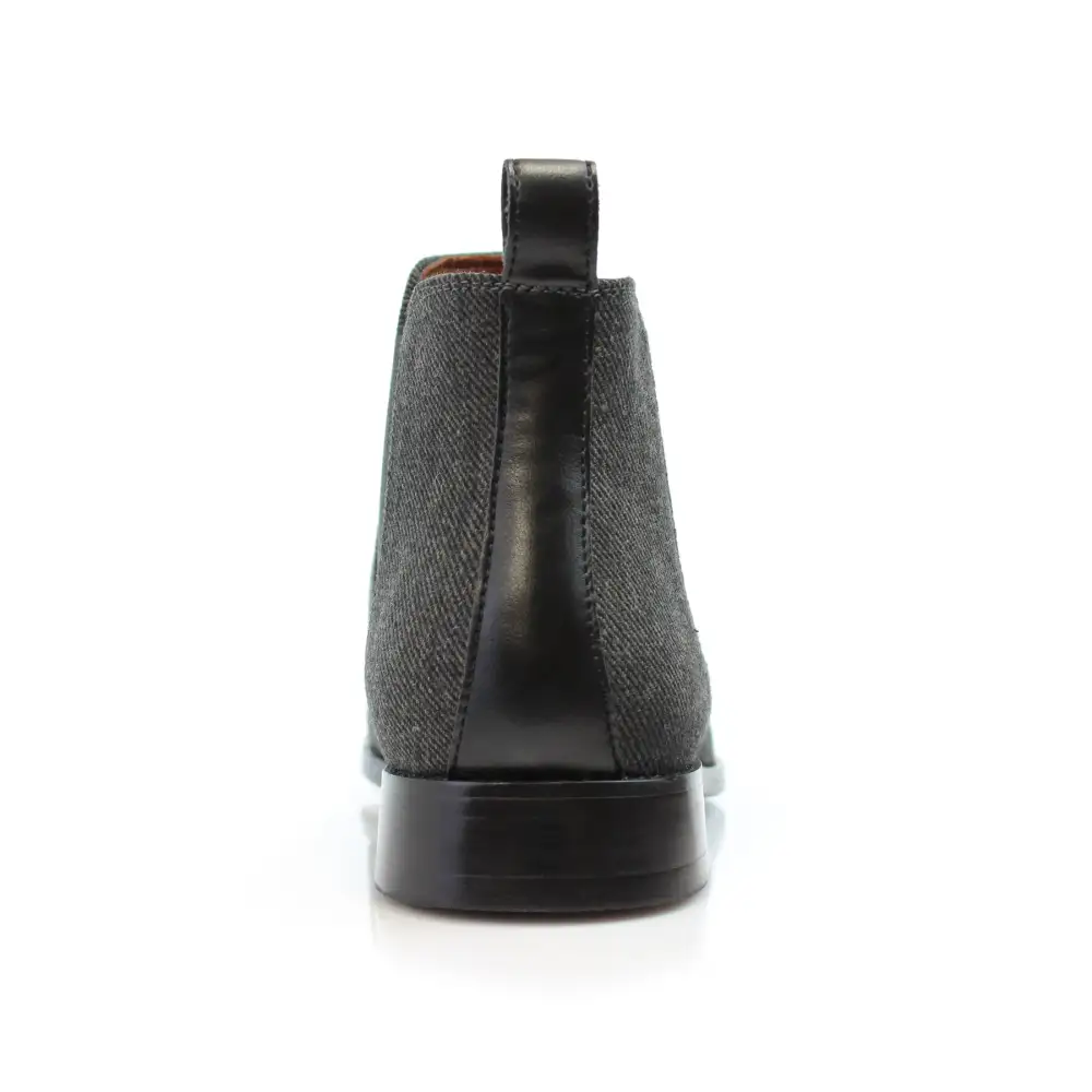 Faux-Leather Two-Tone Slip-On Chelsea Boots