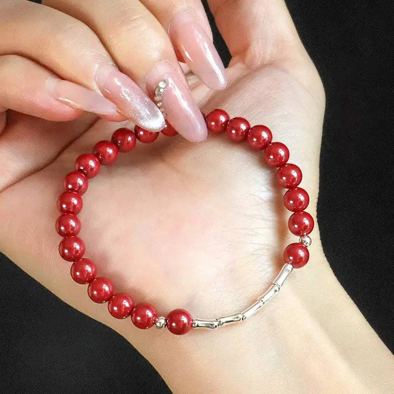 Cinnabar Sterling Silver Concentration Bracelet