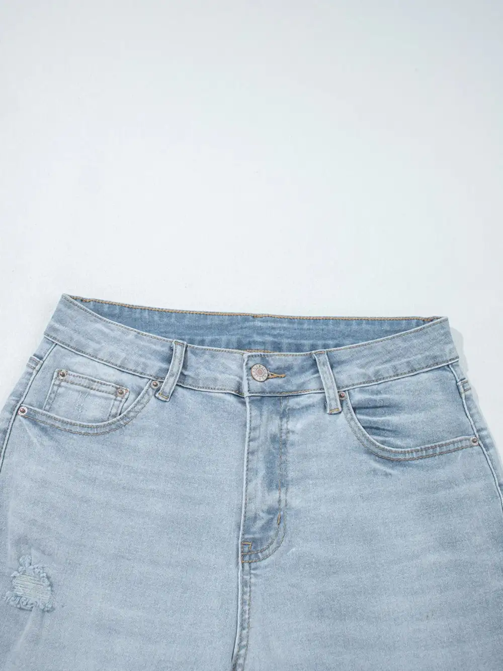 Mid Rise Skinny Distressed Denim Jeans
