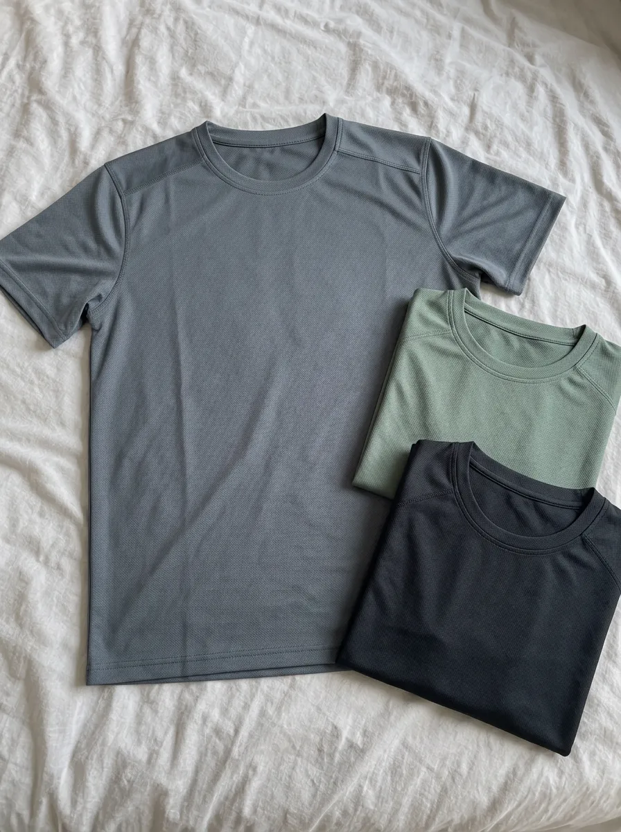 Men's Three-Pack Quick-Dry Matte-Texture Raglan T-Shirts
