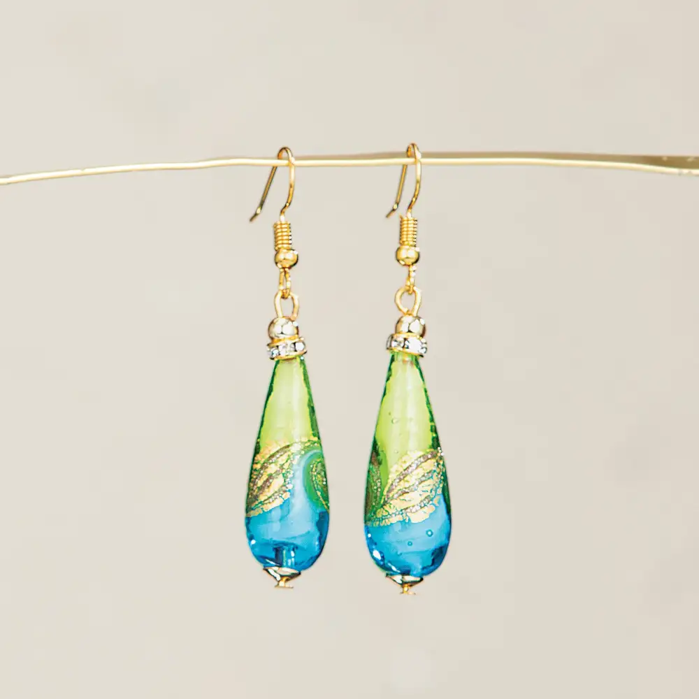 Elegant Glass Teardrop Earrings