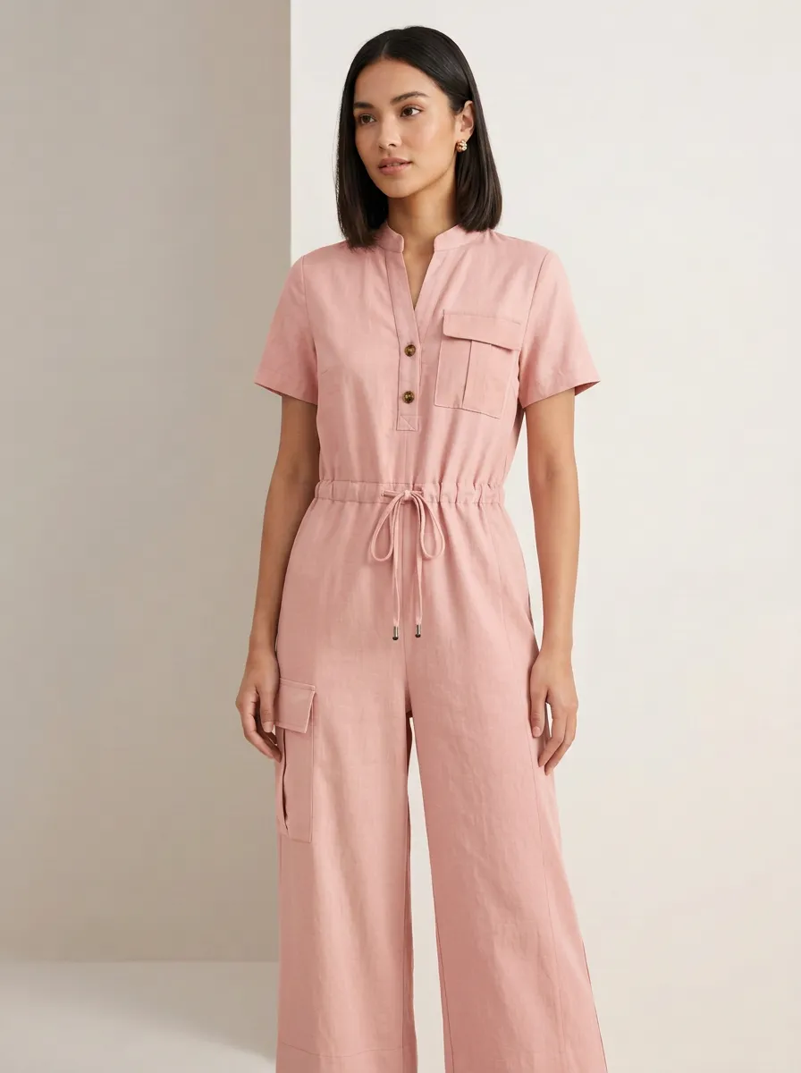 Women's Marin Colorblock Drawstring Utility Jumpsuit