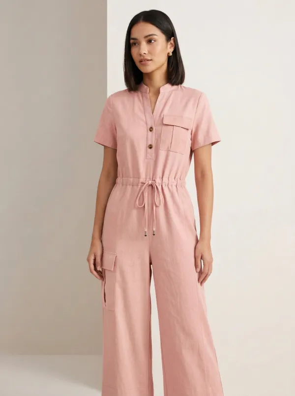 Women's Marin Colorblock Drawstring Utility Jumpsuit