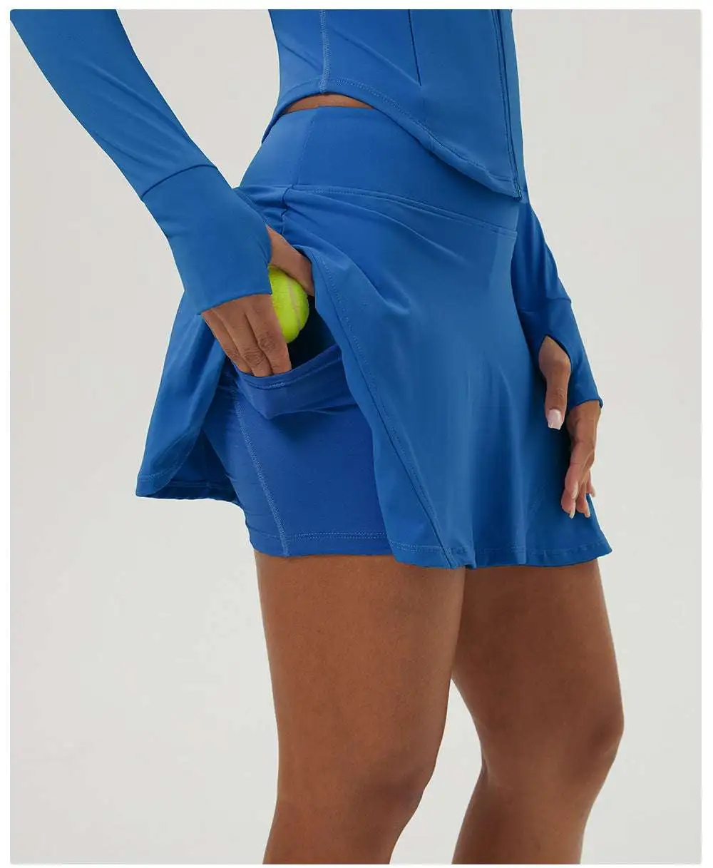 Zip-Front Tennis Jacket, Top and Skort Active Set