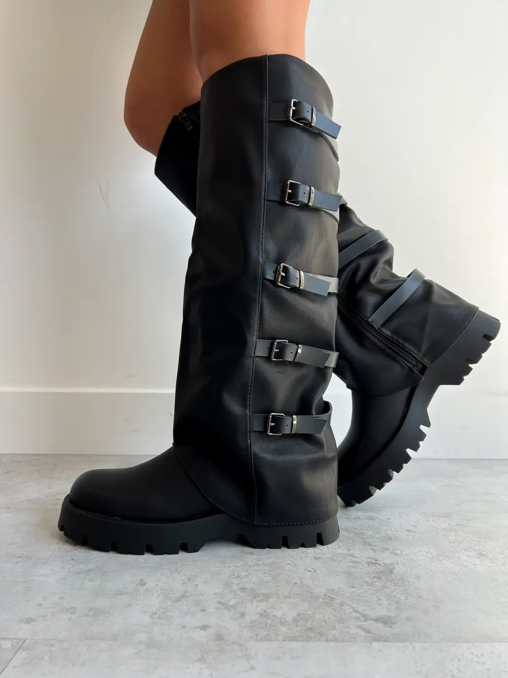 Chunky Buckle Festival Boots