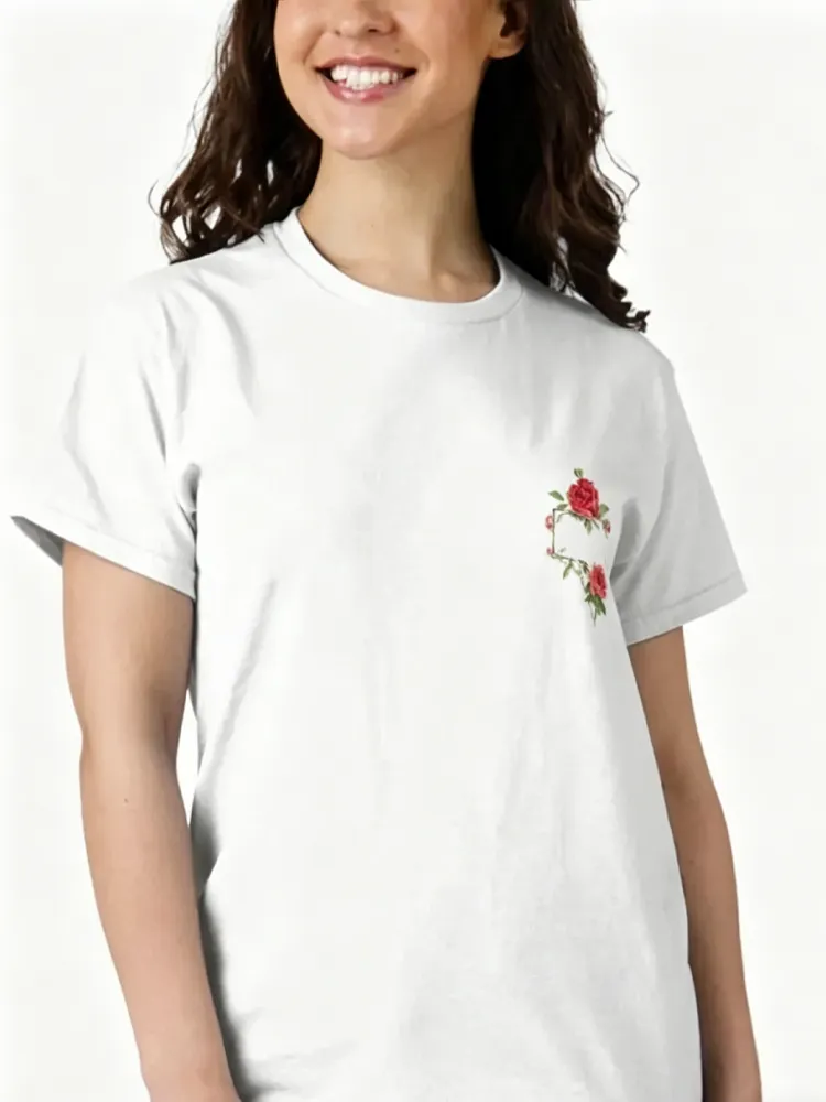 Women's casual and simple printed round-neck short-sleeved T-shirt