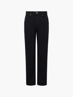 Straight Slim Solid Color Denim Trousers