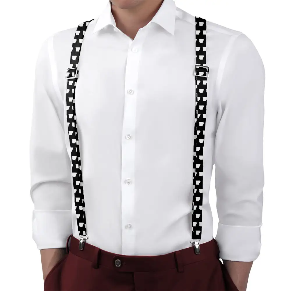 Modern Contemporary Repeating Outline Motif Suspenders