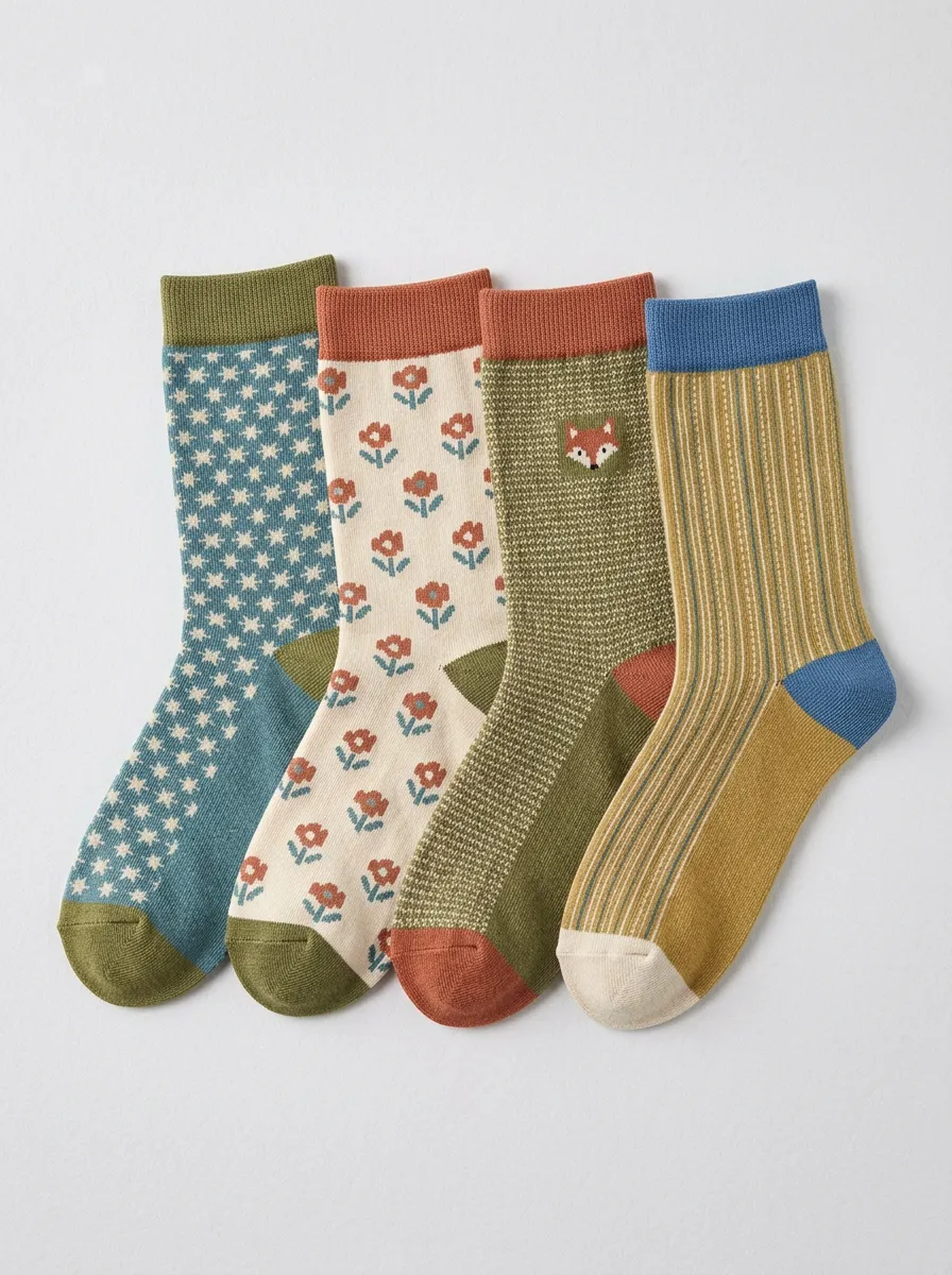 Women's Four Pair Casual Socks