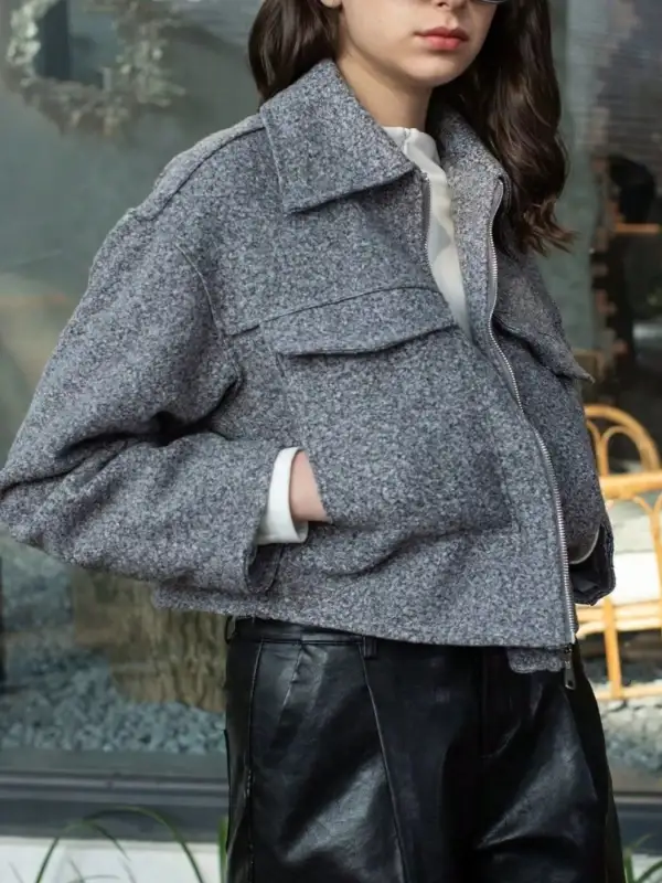 Zip Up Cropped Jacket Versatile Daily Layer