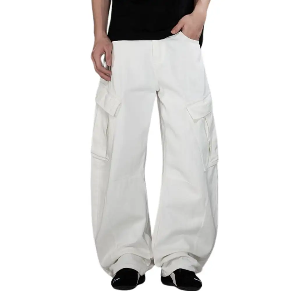 Barrel Leg Cargo Utility Men's Casual Pants