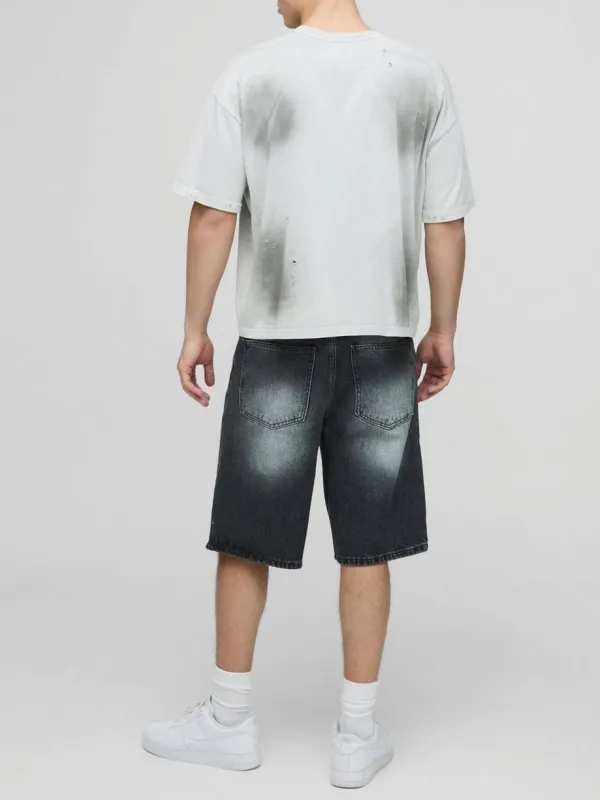 Regular Grey Washed Carpenter Denim Jorts