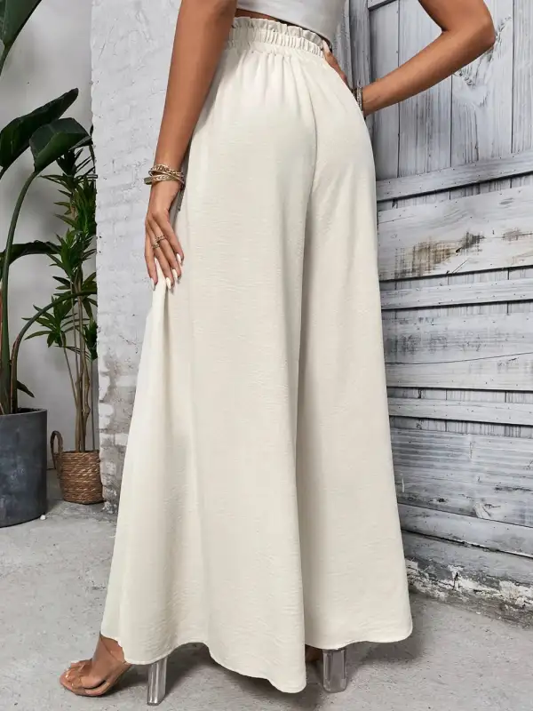 Wide Leg High Waist Tie Waist Pants