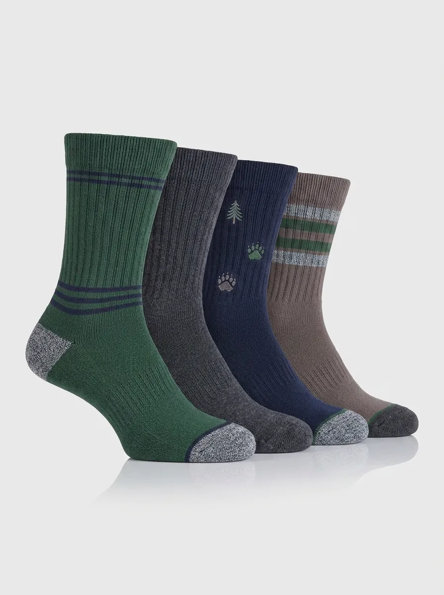 Men's Outdoor-Mix Four Pair Socks