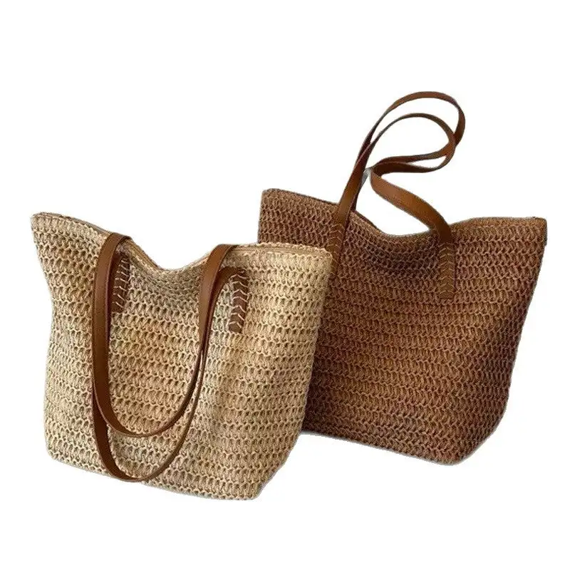 Roomy Straw Shoulder Bag