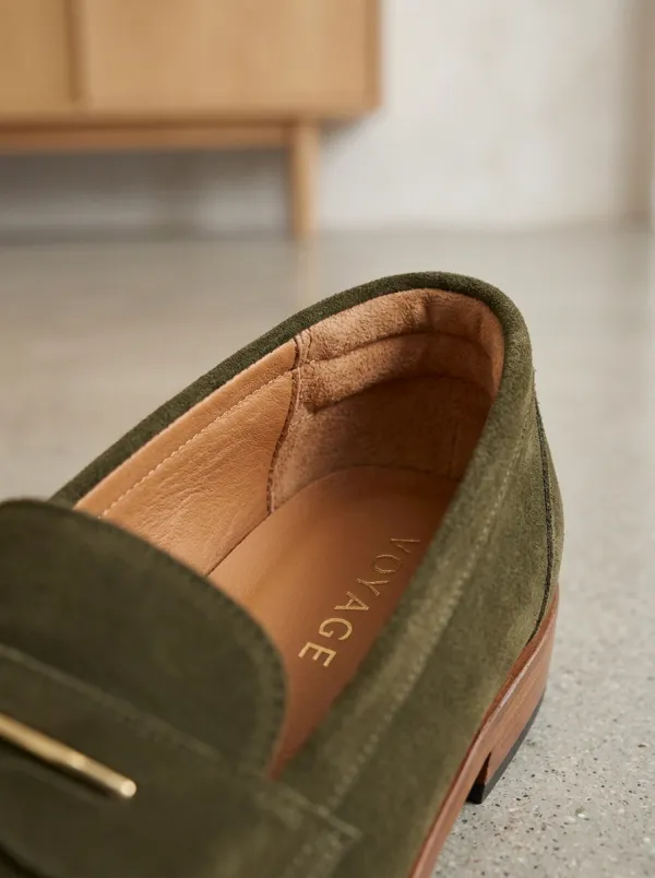 Women's Everyday Penny Suede Wood Sole Loafers