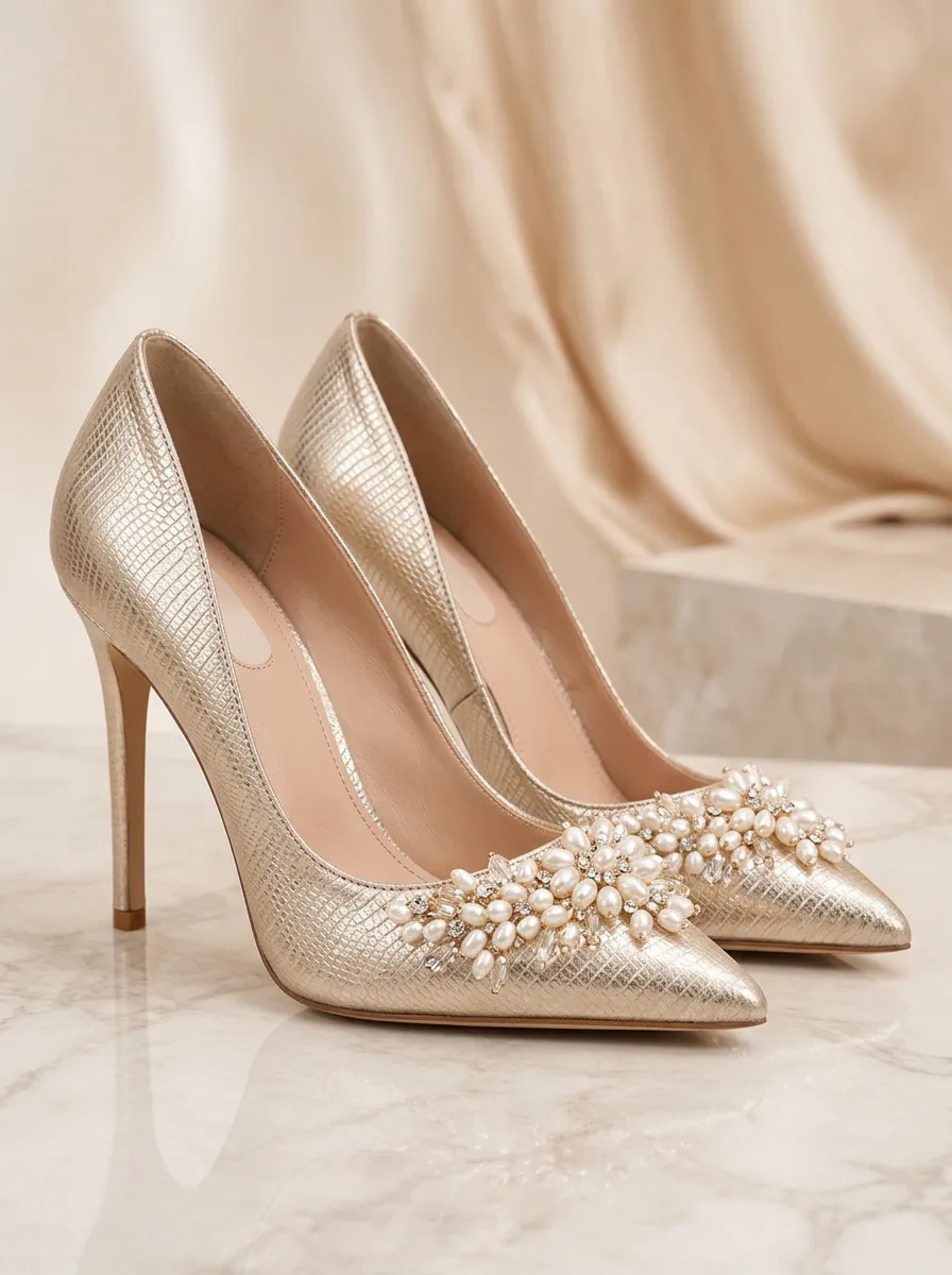 Rhinestone Pearl Bridal Women's Formal High Heels