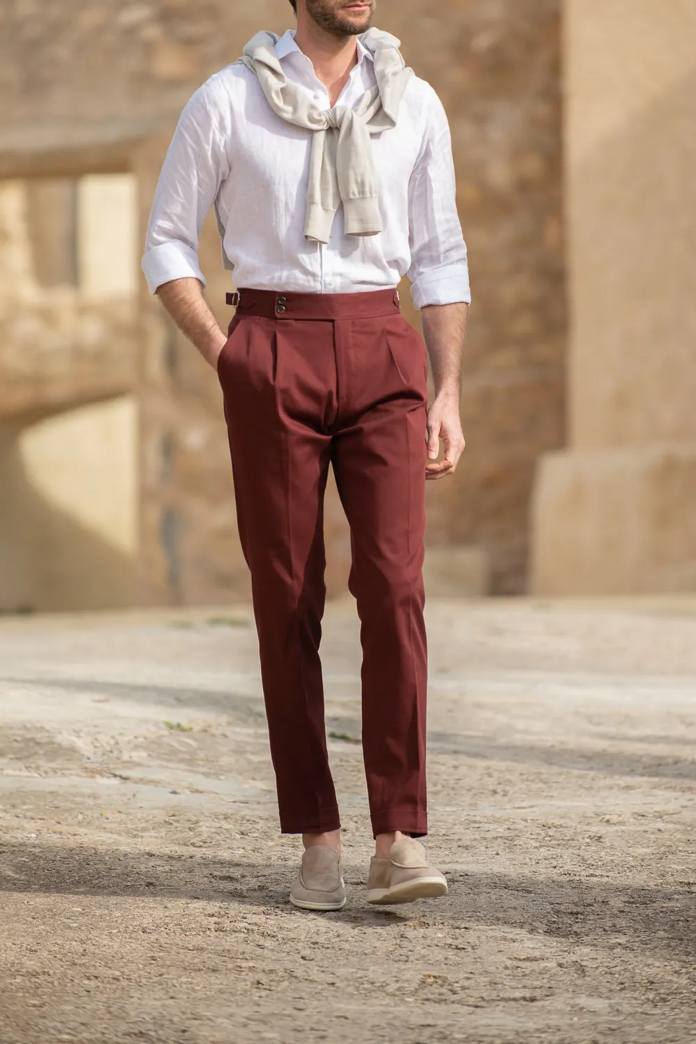 Bordeaux Cotton Trousers
