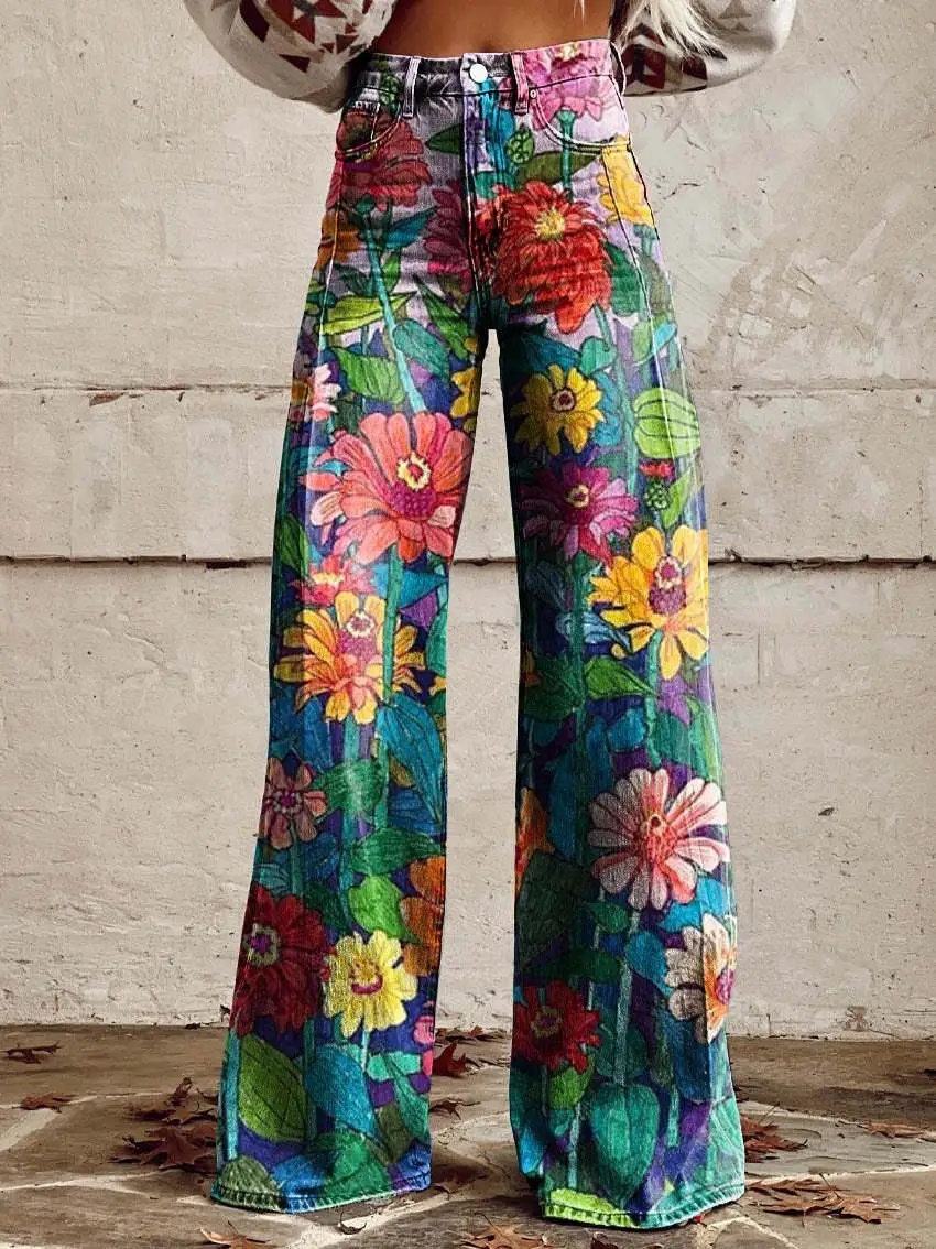 Wide Leg Floral Print