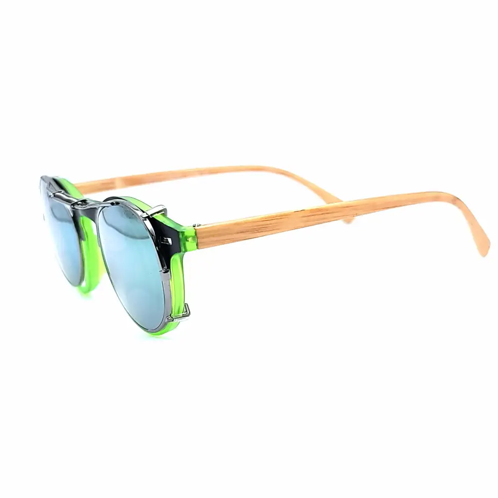 44mm Round Mirrored Clip-On Sunglasses