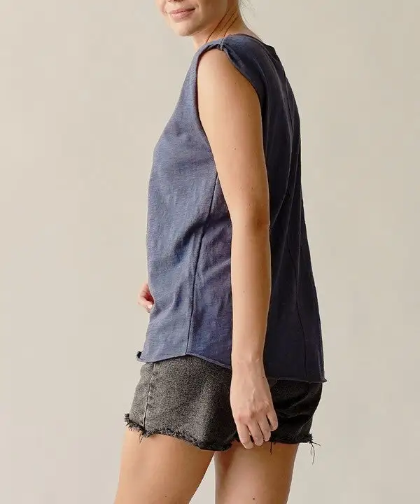 Slub Knit Sleeveless Tank Top