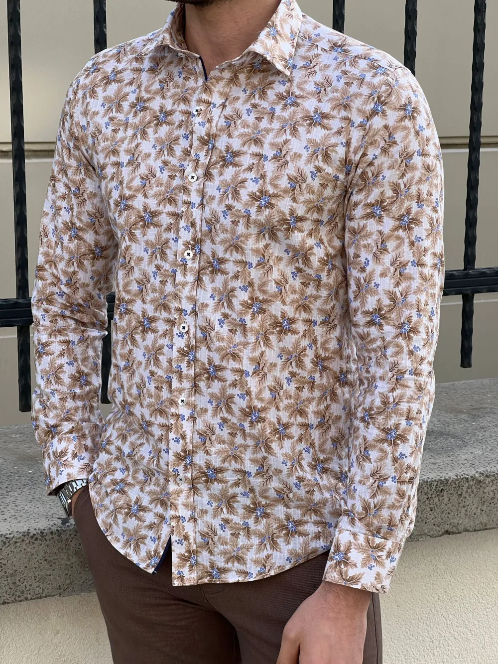Everyday Patterned Slim Fit Cotton Casual Shirt