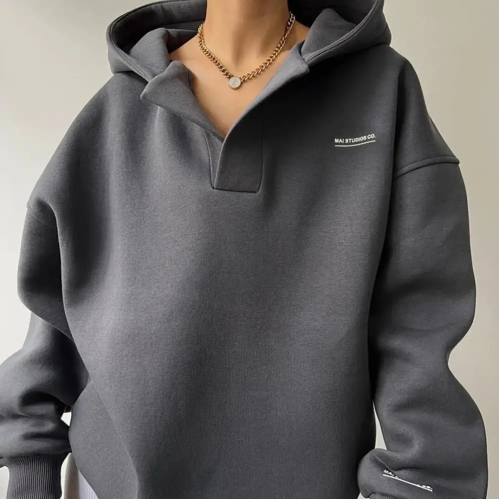 Casual Hooded Sweatshirt Knit Sweater
