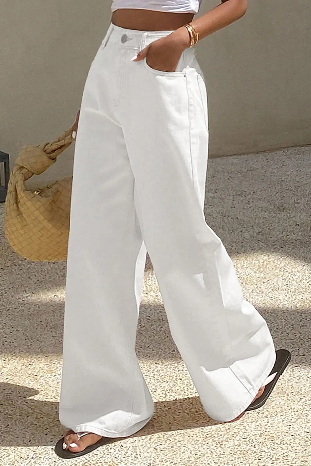 Women's Solid Loose Casual Jeans