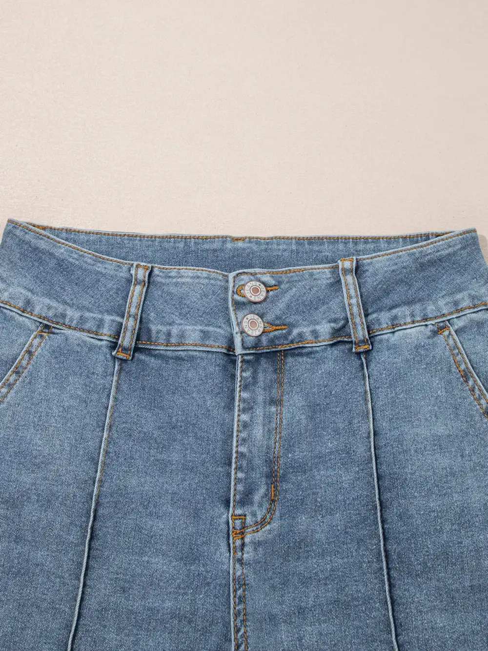 Tailored High Waist Flare Leg Seam Denim Jeans