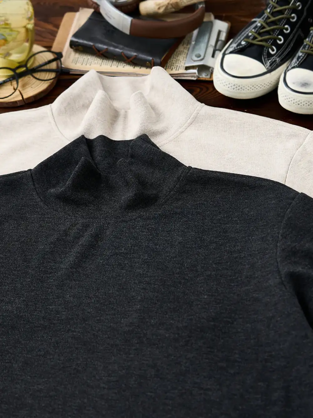Brushed Wool-Blend High-Neck Sweatshirt