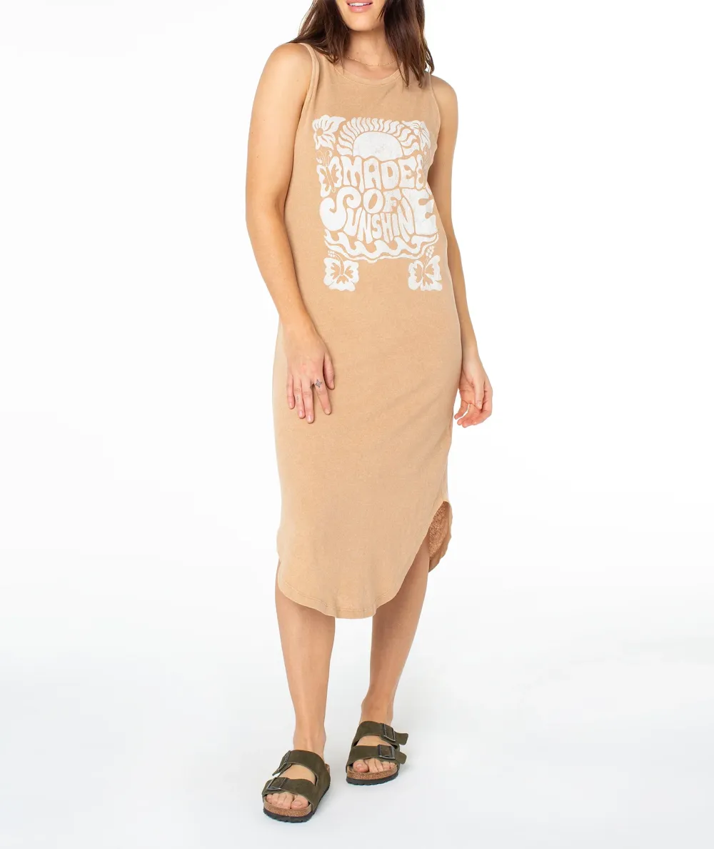 Printed Sleeveless Round-Neck Long Dress