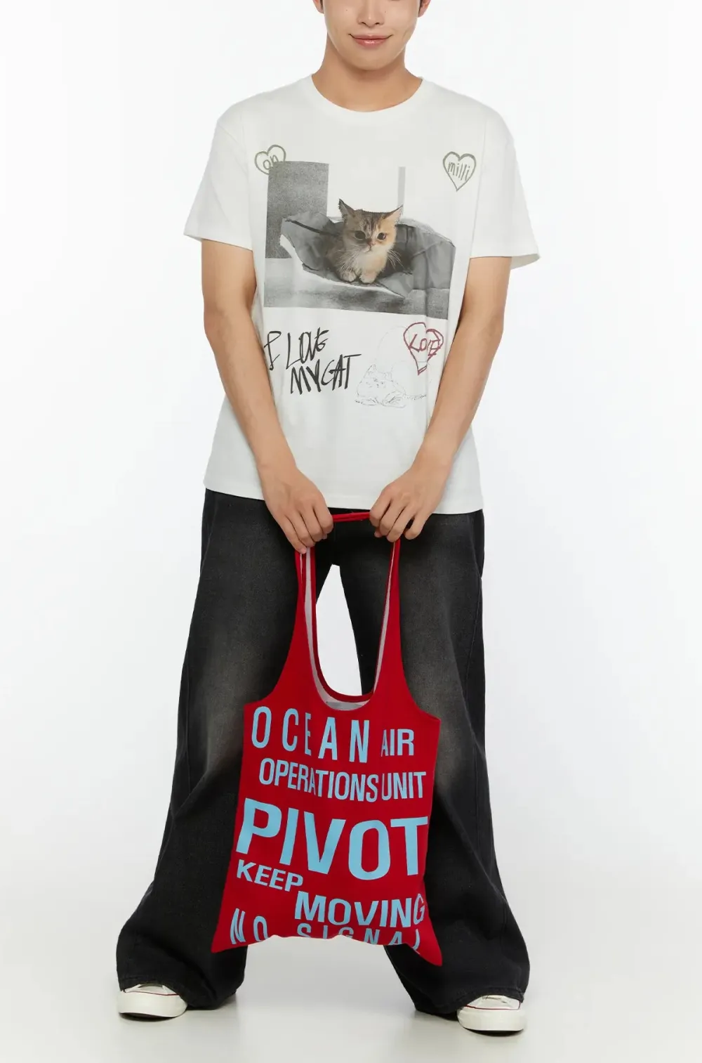 Men's Graphic Cat Print T-Shirt