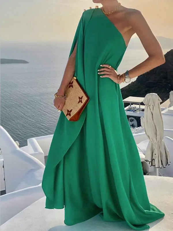One Shoulder Maxi Dress
