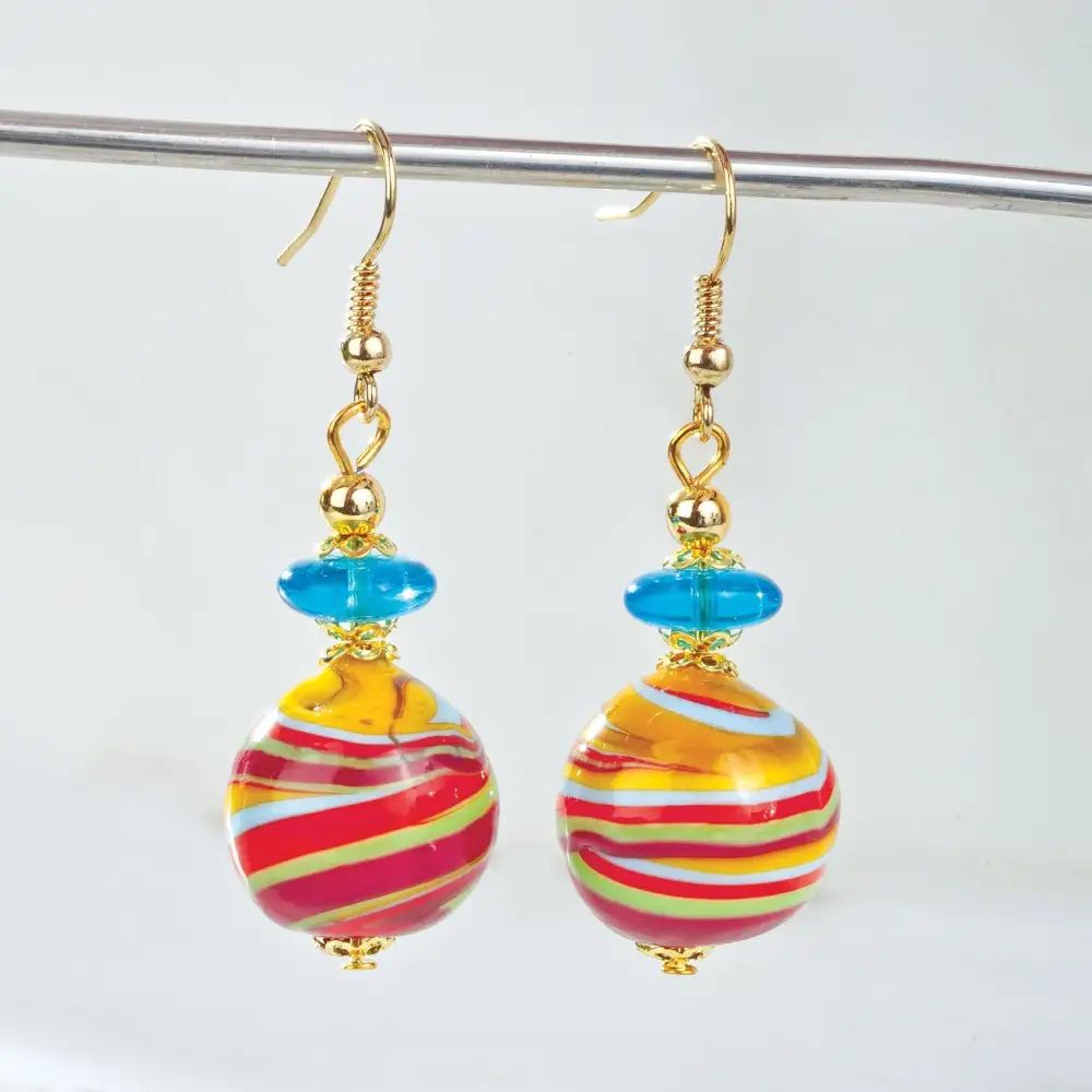 Glass Heart Drop Earrings